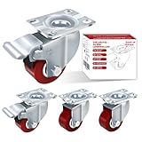 4 Industrierollen 50mm Schwerlastrollen 1000kg Leise PU Platte Lenkrollen...