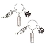 nbeads Haustier Urne Schlüsselanhänger - Hundepfote Flügel Asche Denkmal...