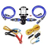 CAMPLUX 12V Wasserpumpe 6L/min, Selbstansaugende Druckwasserpumpe, für...