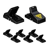 Relaxdays Mausefalle 8er Set, Wiederverwendbare Mäusefallen, Schlagfalle...