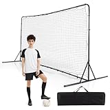 GYMAX Kickback Fußball Rebounder Tor, 372,5 x 182,5 cm, klappbar Kickback...