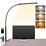 Schreibtischlampe LED Klemmbar, Dimmbare Schreibtischlampe mit 3 Farben und...