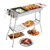 TactFire Holzkohlegrill, Camping Grill,Klappgrill aus Edelstahl,...
