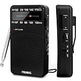 PRUNUS J-166 AM FM UKW Radio Batteriebetrieben, Transistorradio...