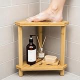 Bambus Duschfußstütze mit Rutschfester Basis, 2-stufiger...