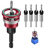 5 tlg Kegelsenker Bohrer Set, Bohrsenker Präzise Bohrungen mit 1/4' Hex...