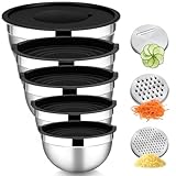 HaWare Rührschüssel 5er Set, Edelstahl Schüssel Salatschüssel Set mit...