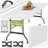 tillvex Gartentisch 180x75cm klappbar Kunststoff | Buffettisch mit...