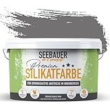 SEEBAUER diy Silikatfarbe Dunkelgrau 5L für Innen (No. 230 Misty Moor)...