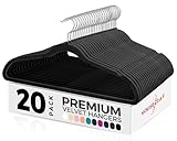 HOUSE DAY Schwarzer Kleiderbügel 20 Stück, Samt Kleiderbügel...