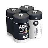 ANSMANN Akku Mono D 9300 mAh 1,2V NiMh, 4 Stück, wiederaufladbar, ideal...