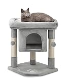 lionto Kratzbaum für Katzen mit Höhle & 2 Plüschballen inkl. Glöckchen,...