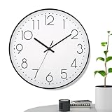 Leise – 25,4 cm Küchenwanduhr, batteriebetriebene Zeitanzeige,...