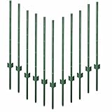 Garmix Metall Pfosten Zaunpfosten Zaunpfahl für Gartenzaun 105cm Grün 11...