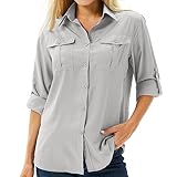 Asfixiado Damen Hemd UPF 50+ UV Schutz Langarmshirt Damen Outdoor...