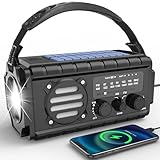 Nigecue 20000mAh Solar Radio, Tragbar Kurbelradio Dynamo Radio Notfallradio...