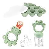ORAGKE Fruchtsauger Baby, Silikon Obstschnuller mit 3 Sauger (G/M/K)...