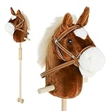 AIYAPLAY Hobby Horse Steckenpferd mit Sound, Griffe, Rolle, Holzstock,...