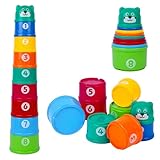 HAGOT Zahlenturm zum Stapeln, 9 Becher mit verschiedenen Größen und...