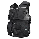 Högert Technik - HELWIG Werkzeugweste Schwarz Uni | Gewebe 100% OXFORD...