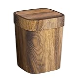 Holz Mülleimer - Kosmetikeimer aus Holz | Rechteckiger Abfalleimer für WC...