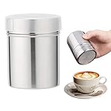 Puderzuckerstreuer mit Deckel, Puderzuckermühle, Kakaostreuer Cappuccino,...