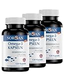 NORSAN Premium Omega 3 Kapseln hochdosiert - 1.500 mg Omega 3 pro Portion -...