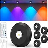 JVURICE® Vitrinenbeleuchtung Led,Schrankbeleuchtung RGB Led Spot Akku USB...