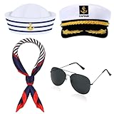 Cadimus 4PCS Kapitänsmütze Zubehör, Kapitäns Kostüm Zubehör, für...