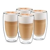 GLASWERK Design Latte Macchiato Gläser doppelwandig (4 x 450 ml)...