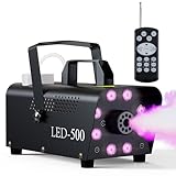 Nebelmaschine, 500W Rauchmaschinen mit kabelloser Fernbedienung UND LED...