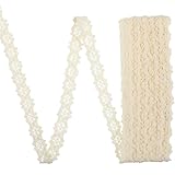LIQWEI 9M Vintage Spitzenband, 1cm Breit Spitzenborte, Schleifenband Beige...