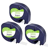CNMTCCO Etikettenband für DYMO Letratag, 3er Pack Etikettenband kompatible...