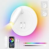 RGBIC Leselampe Bett - 8W Leselampe Wandmontage Bettlampe mit Fernbedienung...