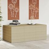 IBUQDDV Gartentruhe Beige 984L Poly Rattan mit wasserfestem Staufach und...