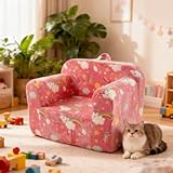 dowowdo Kindersofa mit Armlehne für Kleinkinder, Leichtes Spielsofa mit...