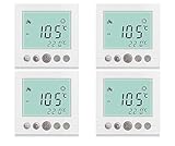 SM-PC®, 4x Set Digital Thermostat Raumthermostat Fußbodenheizung...