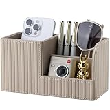 KINGFOM Stifte Organizer, PU Leder Stiftehalter Schreibtisch Mit 3 Taschen,...