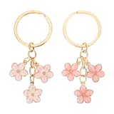Ouligay 2 Stück Blume Schlüsselanhänger für Mädchen Damen, Süß Bag...