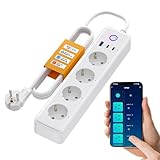MIUCDA Smart WLAN Steckdosenleiste mit 4 Steckdosen 10A, 1 USB und 2 Type-C...