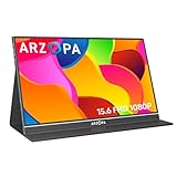 ARZOPA Portable Monitor, 15.6 Inch 1080 FHD Portable Monitor with External...