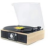 ZJFHEYUO Retro-Schallplattenspieler, Musikcenter mit Fernbedienung,...