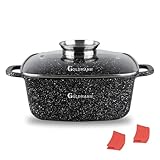 Goldmann 24cm Quadratischer Alu-Guss Bräter (4.5L) mit Silikongriff,...