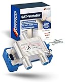 SCHWAIGER SAT-Verteiler 2-Fach I SAT-Splitter für SAT-, Kabel- &...