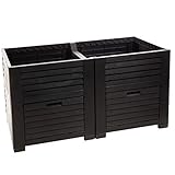 Hochbeet Garten XL, Hochbeete Kunststoff in Holzoptik mit 2 Staufächern...