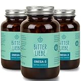 BitterLiebe - Omega 3 vegan Kapseln hochdosiert aus pflanzlichem Algenöl -...