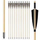 biubiusot Holzpfeile für Bogenschießen 32 Zoll Jagdpfeile 12er...