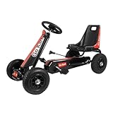 Lemodo Go Kart Tretauto – Kinderfahrzeug mit Luftreifen und Handbremse,...