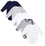 TupTam Baby Unisex Langarm Wickelbody Print/Uni 5er Pack, Farbe:...