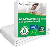 Matratzenschoner Bio-Baumwolle 140x200cm Molton OCS® Oeko-TEX®...